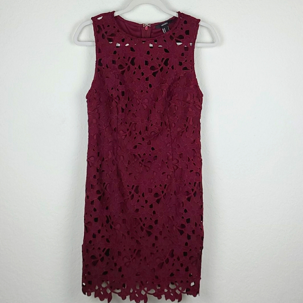Forever 21 Dress Sleeveless Burgundy Medium